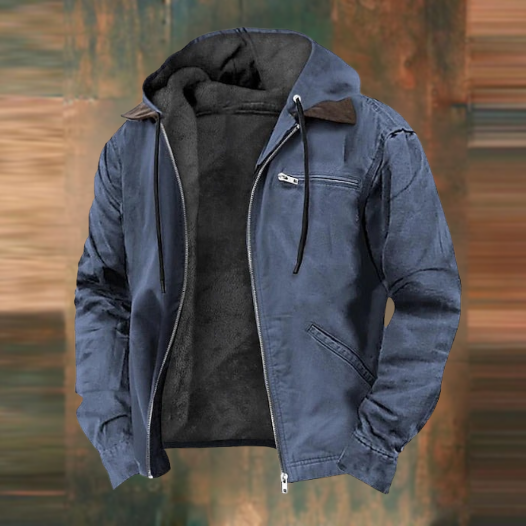 Flurin | Jacke Herren Gefüttert mit Kapuze Canvas Outdoor