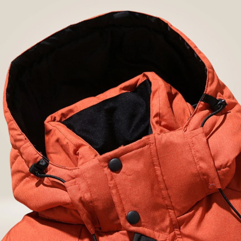 Flurina | Daunenjacke Herren mit Kapuze Gefüttert Multitaschen