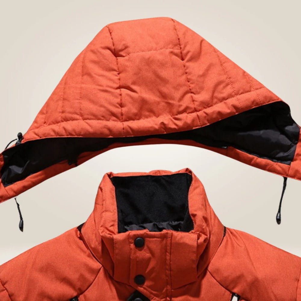 Flurina | Daunenjacke Herren mit Kapuze Gefüttert Multitaschen
