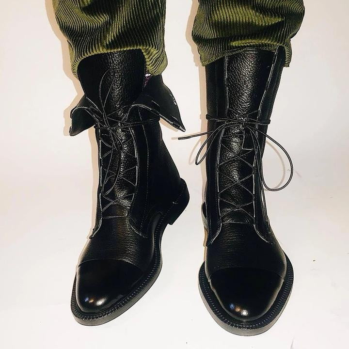 Frieda | Schnürstiefel Damen Leder Mittelhoher Schaft