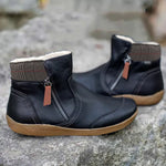 Gabriela | Ankle Boots Damen Leder Reissverschluss Flache Sohle