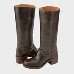 Gabriela | Cowboy Stiefel aus Leder Damen Hoher Schaft Blockabsatz