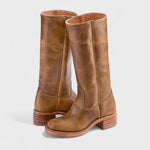 Gabriela | Cowboy Stiefel aus Leder Damen Hoher Schaft Blockabsatz