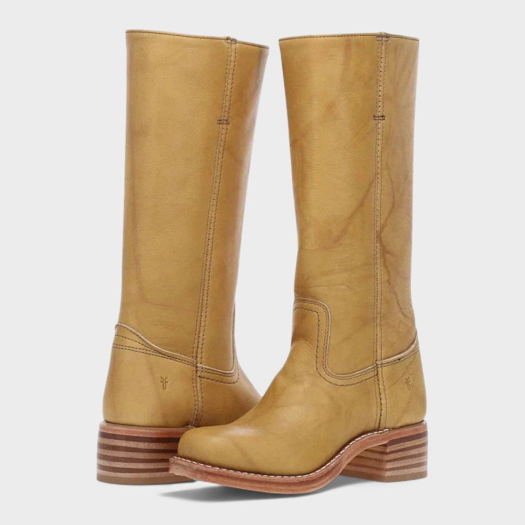 Gabriela | Cowboy Stiefel aus Leder Damen Hoher Schaft Blockabsatz