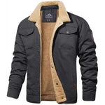 Gian | Fleecejacke Herren mit Knopfleiste Sherpa-Futter