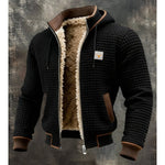 Gian | Fleecejacke mit Sherpa-Futter und Kapuze Herren Waffelstruktur