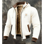 Gian | Fleecejacke mit Sherpa-Futter und Kapuze Herren Waffelstruktur