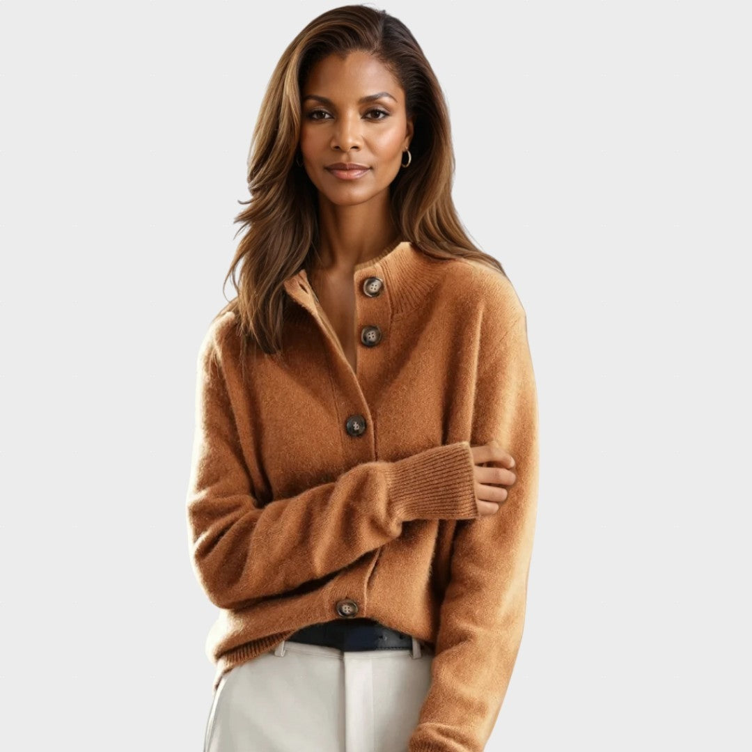 Gian | Gemütliche Strickjacke Herren mit Knopfleiste und Stehkragen