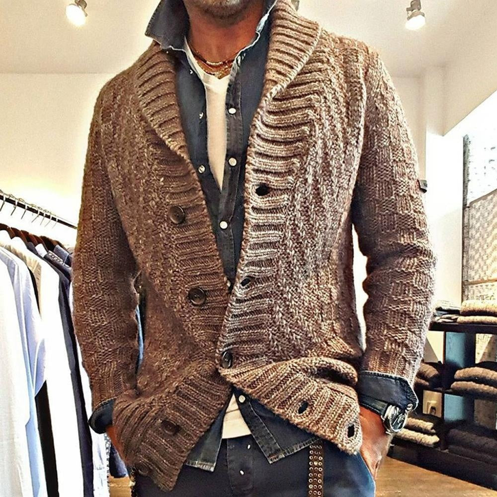 Gian | Strickjacke Herren Zopfmuster Knopfleiste