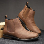 Gregor | Chelsea Boots Stiefel Herren Kunstleder Western-Stil Blockabsatz