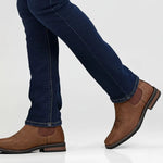 Gregor | Chelsea Boots Stiefel Herren Kunstleder Western-Stil Blockabsatz