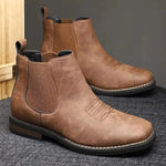 Gregor | Chelsea Boots Stiefel Herren Kunstleder Western-Stil Blockabsatz