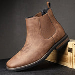 Gregor | Chelsea Boots Stiefel Herren Kunstleder Western-Stil Blockabsatz