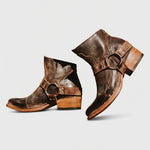 Hannah | Chelsea Boots Damen Leder Blockabsatz Schnalle