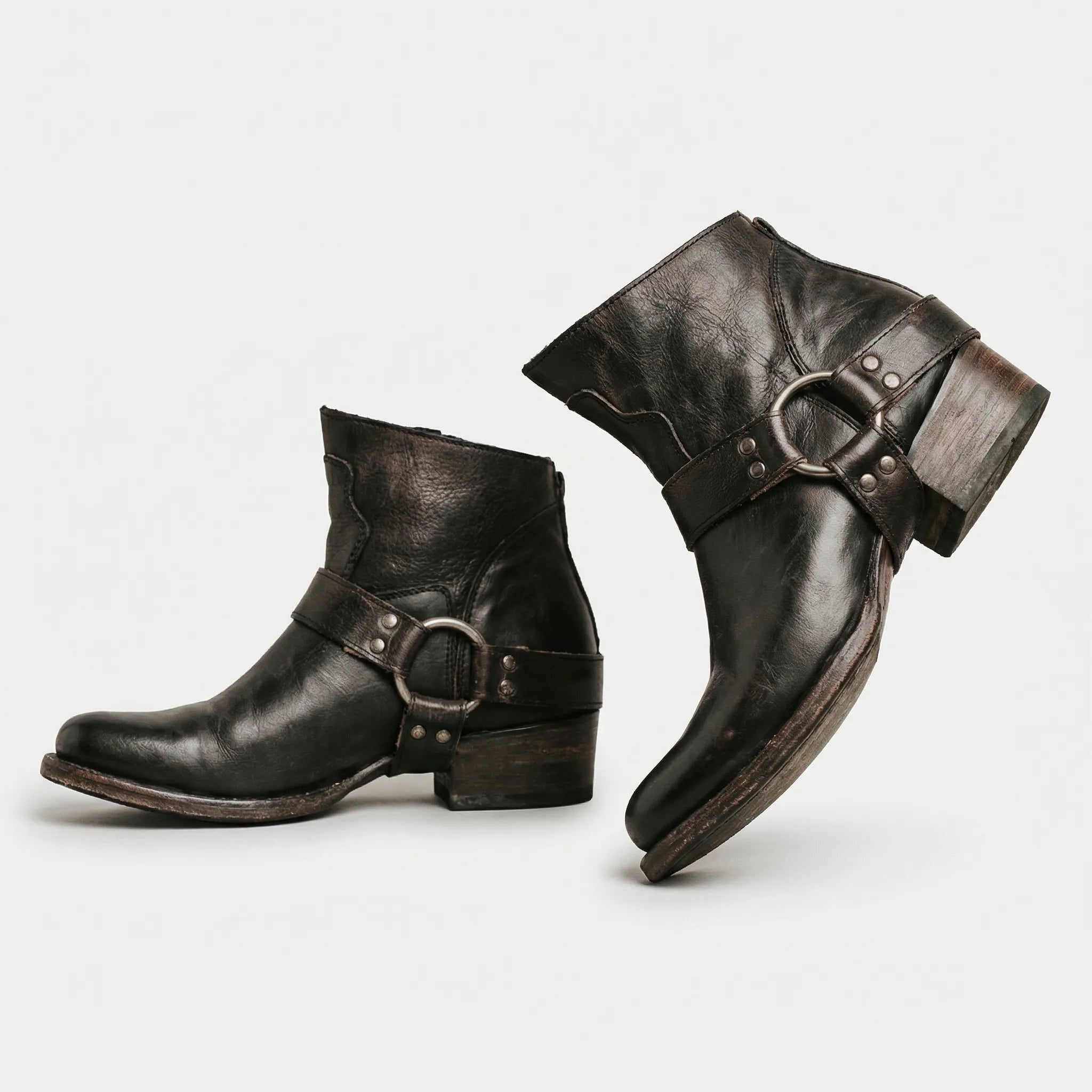 Hannah | Chelsea Boots Damen Leder Blockabsatz Schnalle