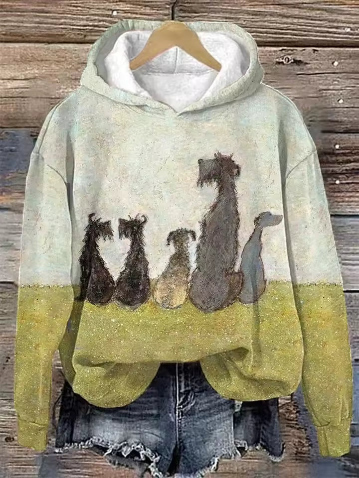 Hannah | Hoodie Damen mit Tier-Print Kapuze Oversized
