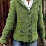 Hannah | Strickjacke Damen mit Kapuze Langarm Knöpfe