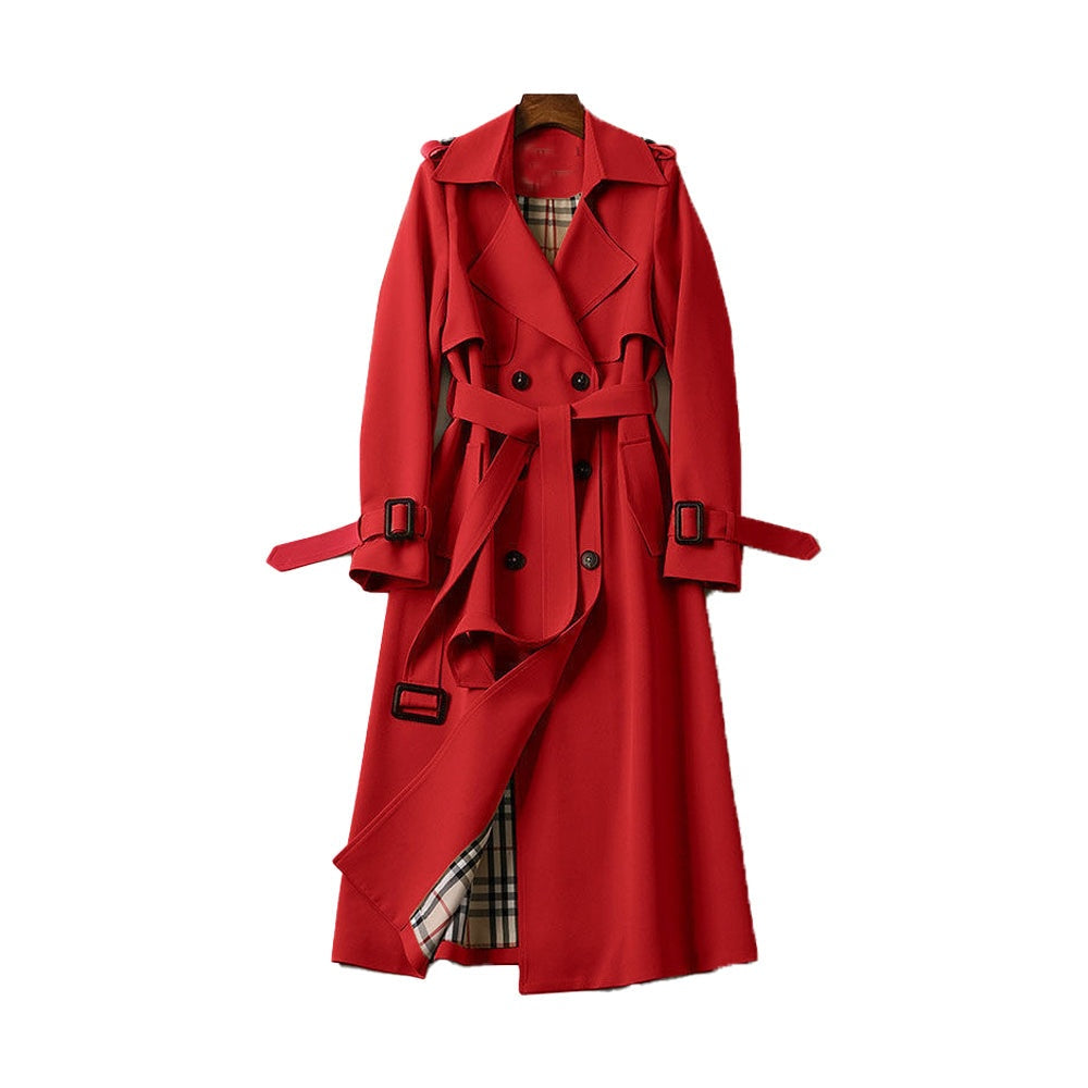 Heidi | Trenchcoat Regenmantel Damen Lang Zweireihig Gürtel