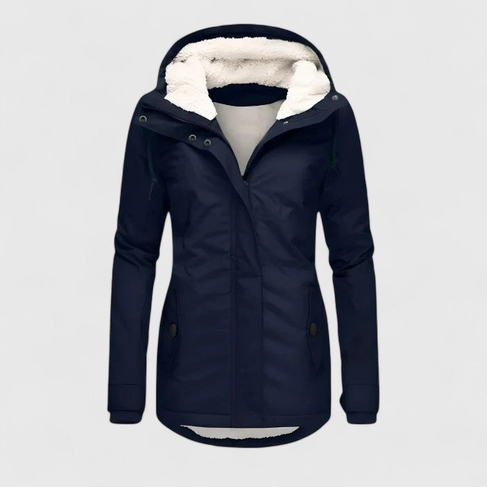 Hildegard | Jacke Damen mit Sherpa-Futter und Kapuze Gefüttert Warm