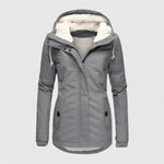 Hildegard | Jacke Damen mit Sherpa-Futter und Kapuze Gefüttert Warm