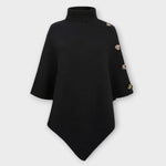 Irene | Poncho aus Strick Damen Rollkragen Asymmetrisch
