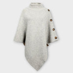 Irene | Poncho aus Strick Damen Rollkragen Asymmetrisch