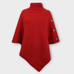 Irene | Poncho aus Strick Damen Rollkragen Asymmetrisch
