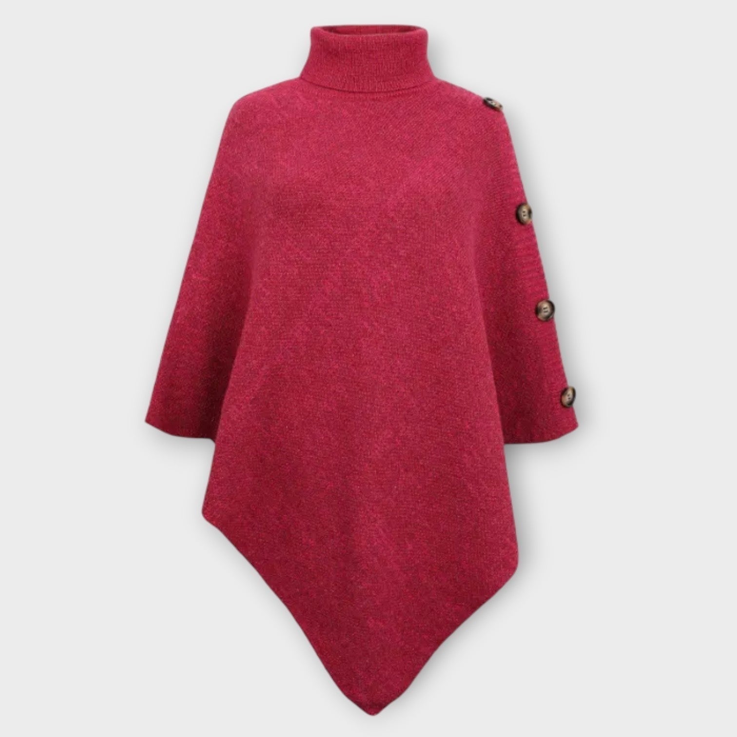 Irene | Poncho aus Strick Damen Rollkragen Asymmetrisch