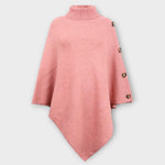 Irene | Poncho aus Strick Damen Rollkragen Asymmetrisch