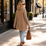Isabelle | Grobstrick Pullover mit Schalkragen Damen Asymmetrisch