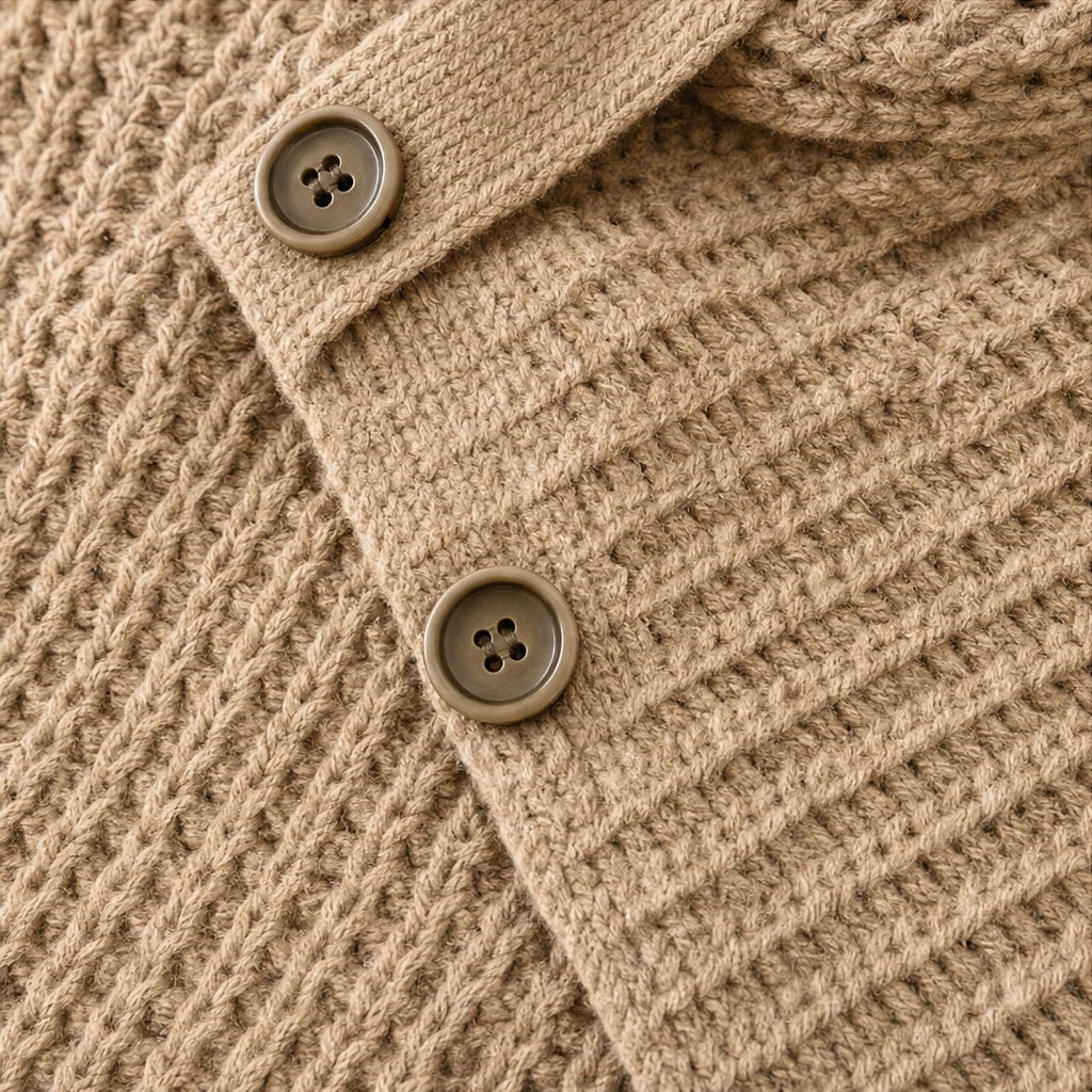 Isabelle | Grobstrick Pullover mit Schalkragen Damen Asymmetrisch