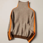 Johanna | Pullover Damen Rollkragen Strickpullover Zickzack-Muster