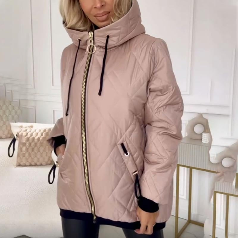 Johanna | Steppjacke mit Kapuze Damen Reissverschluss Oversized