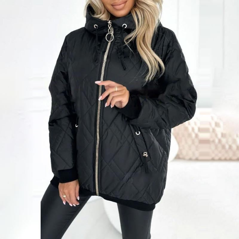 Johanna | Steppjacke mit Kapuze Damen Reissverschluss Oversized