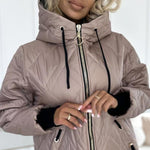Johanna | Steppjacke mit Kapuze Damen Reissverschluss Oversized
