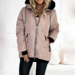 Johanna | Steppjacke mit Kapuze Damen Reissverschluss Oversized