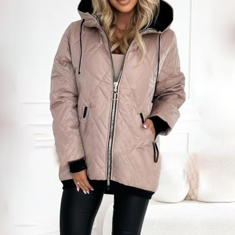 Johanna | Steppjacke mit Kapuze Damen Reissverschluss Oversized