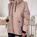 Johanna | Steppjacke mit Kapuze Damen Reissverschluss Oversized