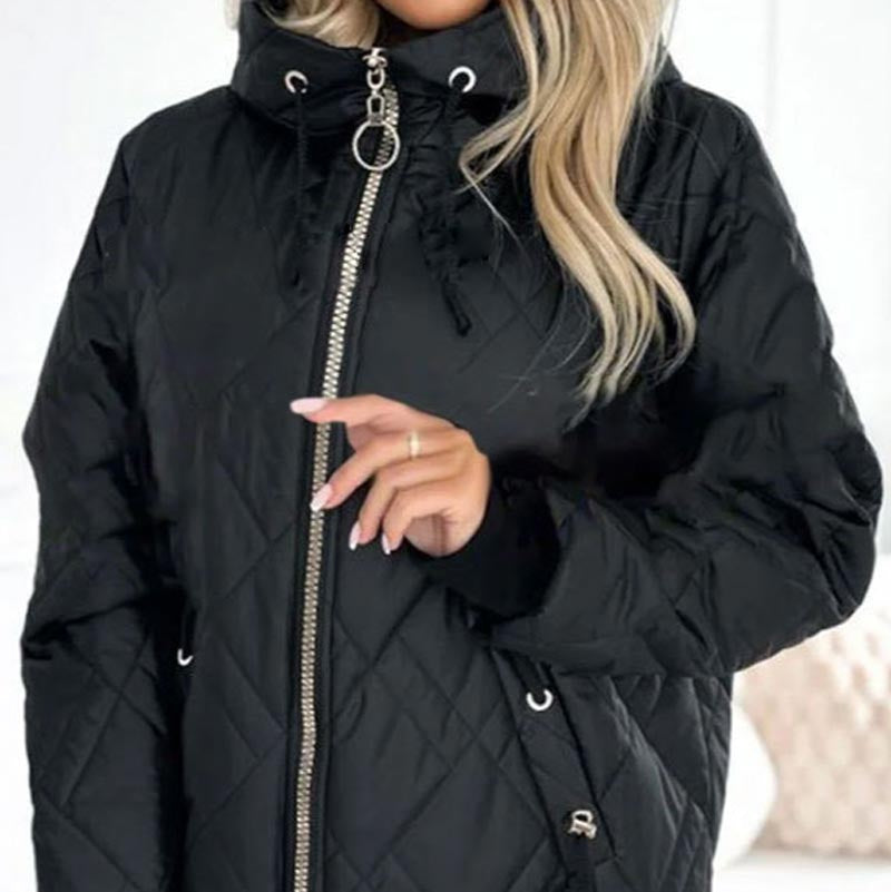 Johanna | Steppjacke mit Kapuze Damen Reissverschluss Oversized