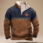 Jonas | Sweatshirt Herren mit Half-Zip, Fleecefutter und Ethno-Muster