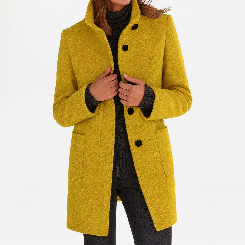 Josephine | Wollmantel Damen Stehkragen Midi