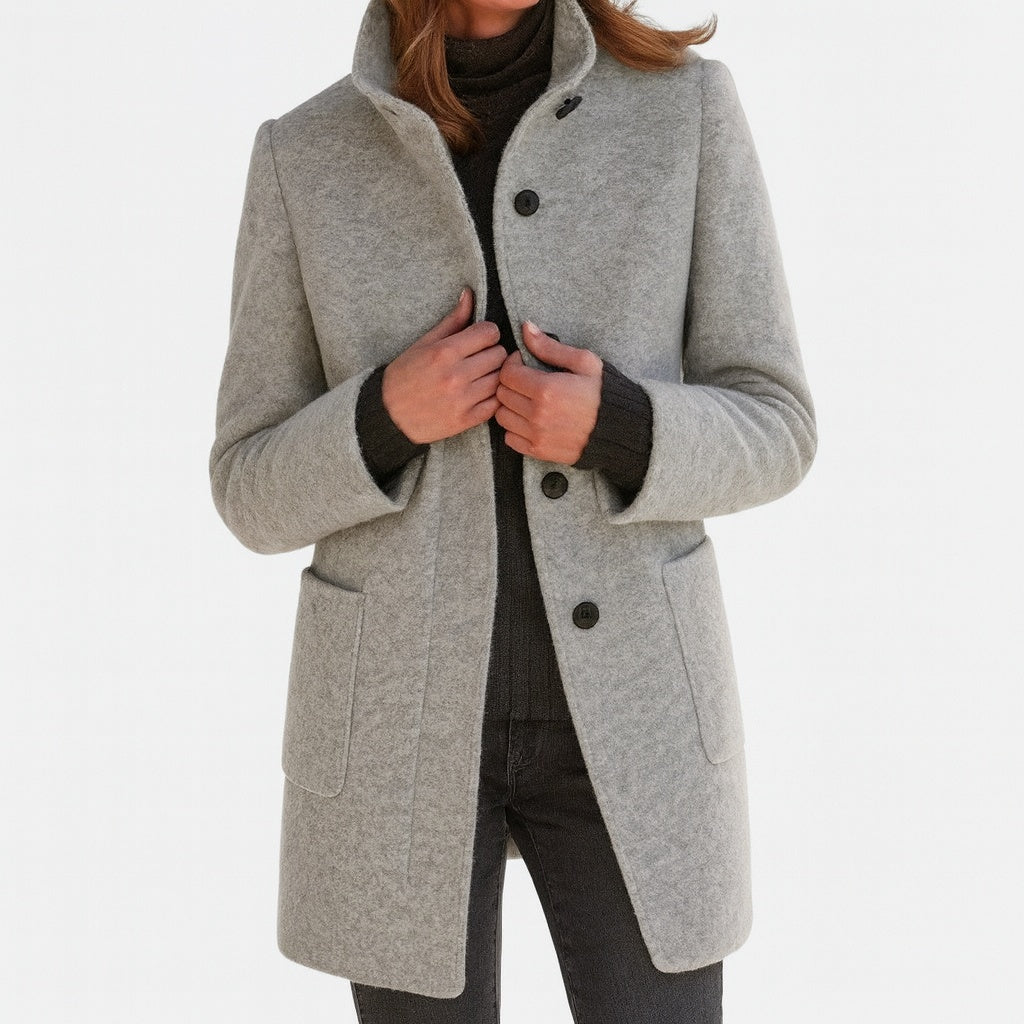 Josephine | Wollmantel Damen Stehkragen Midi