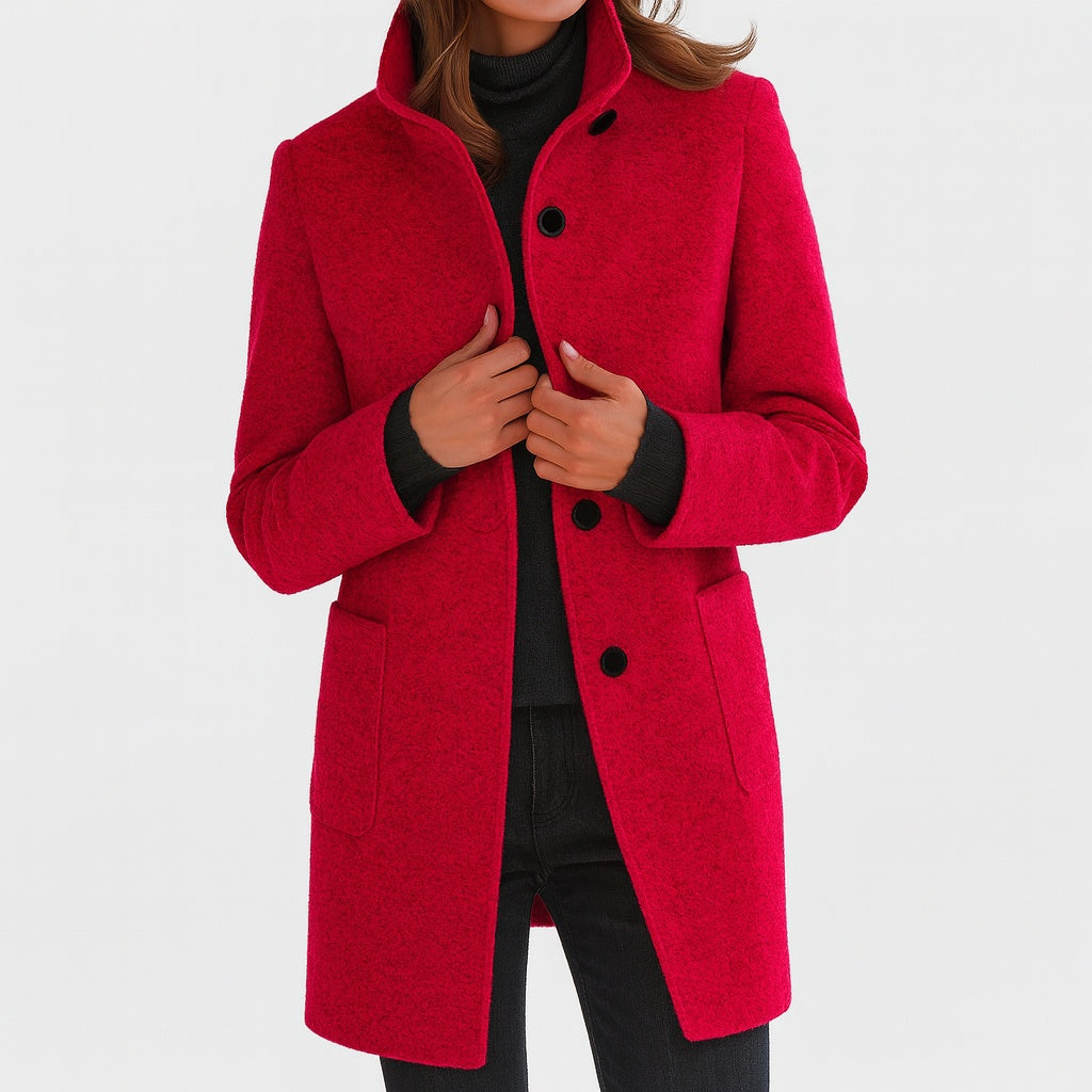 Josephine | Wollmantel Damen Stehkragen Midi