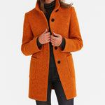 Josephine | Wollmantel Damen Stehkragen Midi