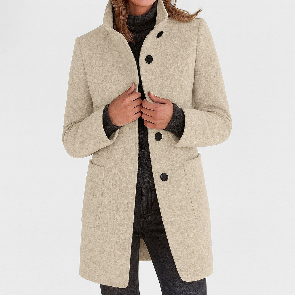 Josephine | Wollmantel Damen Stehkragen Midi