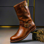 Kaspar | Engineer Stiefel Herren Echtleder Mittelhoher Schaft mit Schnallen