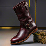 Kaspar | Engineer Stiefel Herren Echtleder Mittelhoher Schaft mit Schnallen