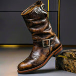 Kaspar | Engineer Stiefel Herren Echtleder Mittelhoher Schaft mit Schnallen