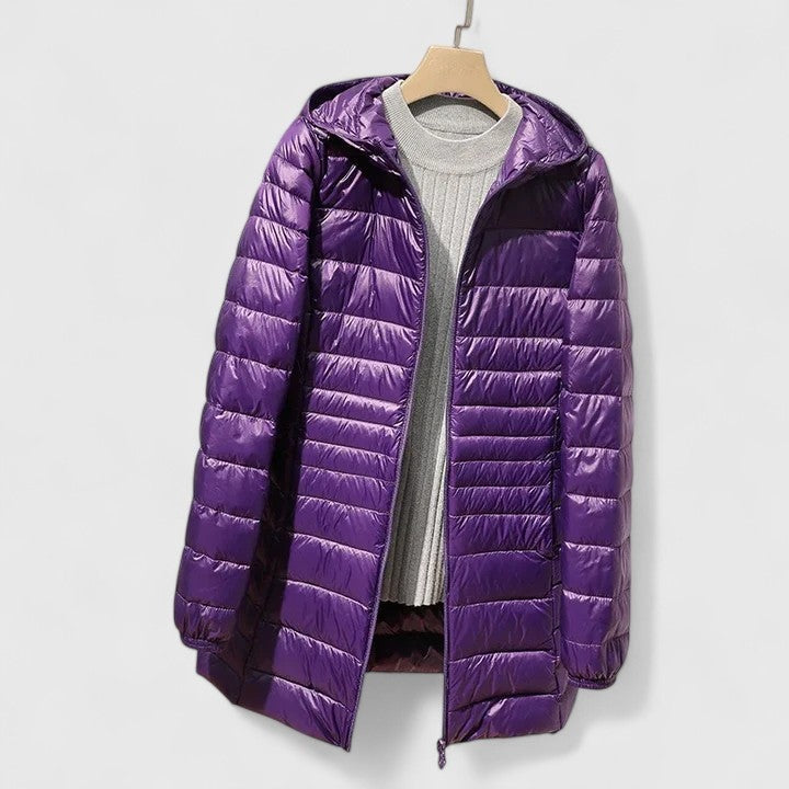 Ladina | Steppjacke mit Kapuze Damen Leicht Hüftlang