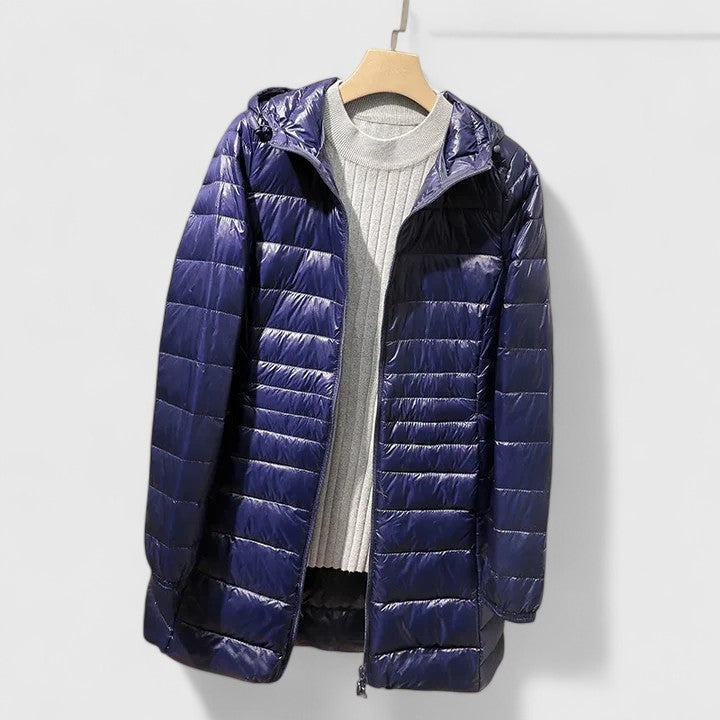Ladina | Steppjacke mit Kapuze Damen Leicht Hüftlang